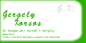 gergely korsos business card